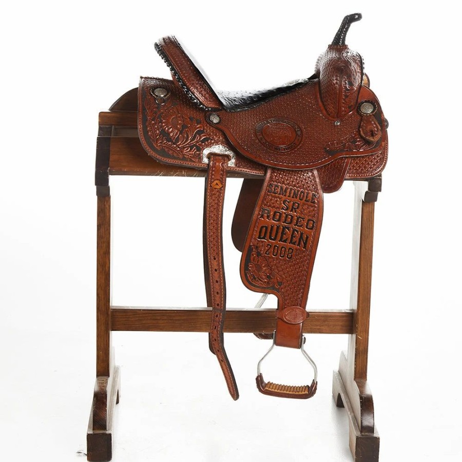 * Nrs Used 14.5In Double J Trophy Barrel Saddle | Barrel Racing Saddles