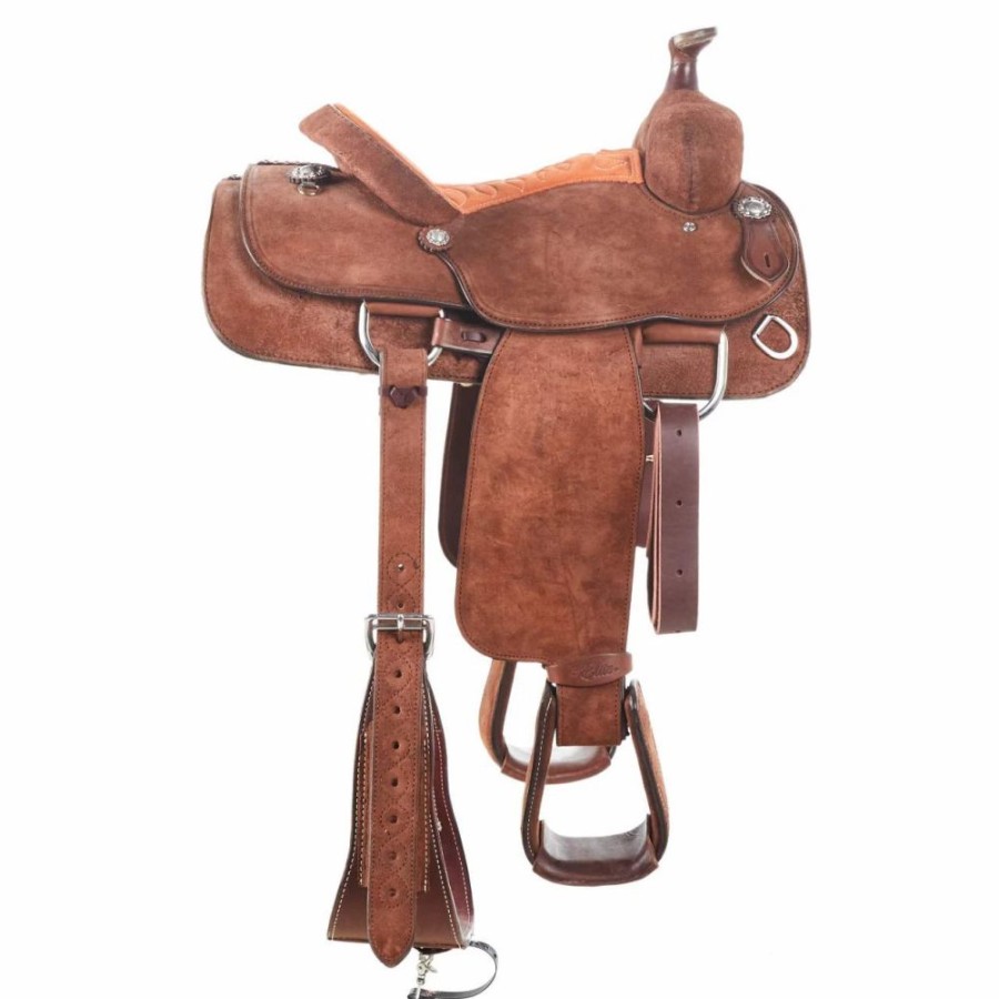 * Alamo Saddlery Roughout Chocolate Calf Roper | Roping Saddles