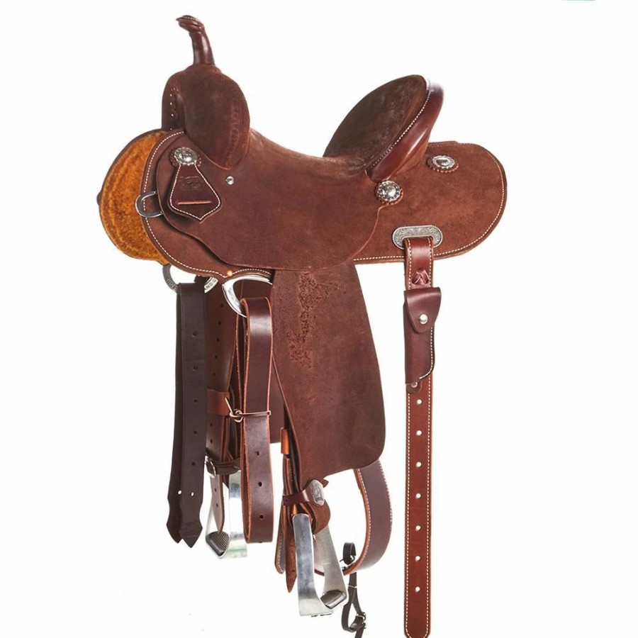 * Burns Saddlery 13 Inch 20Hdx Chocolate Roughout Barrel Saddle | Barrel Racing Saddles