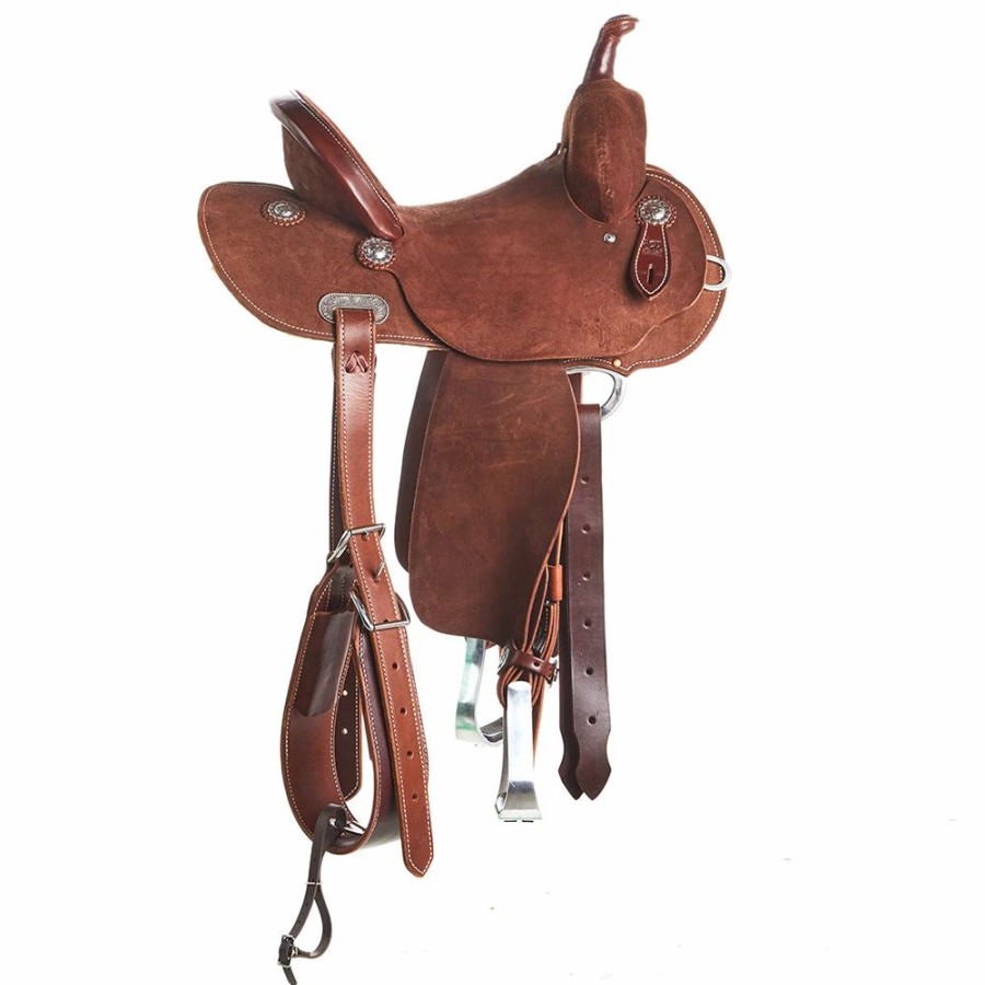 * Burns Saddlery 13 Inch 20Hdx Chocolate Roughout Barrel Saddle | Barrel Racing Saddles