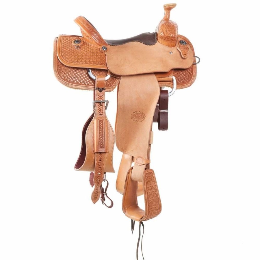 * Nrs Competitors Nrs 1/2 Breed Sq Waffle Natural Elephant Seat Team Roping Saddle | Roping Saddles