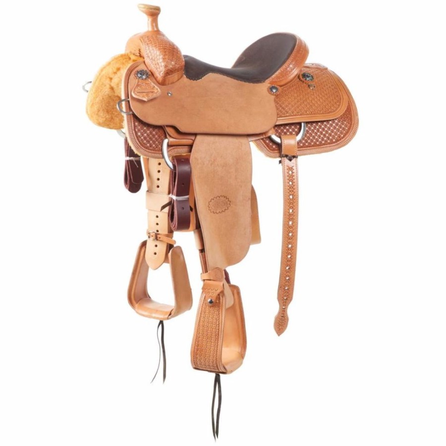 * Nrs Competitors Nrs 1/2 Breed Sq Waffle Natural Elephant Seat Team Roping Saddle | Roping Saddles