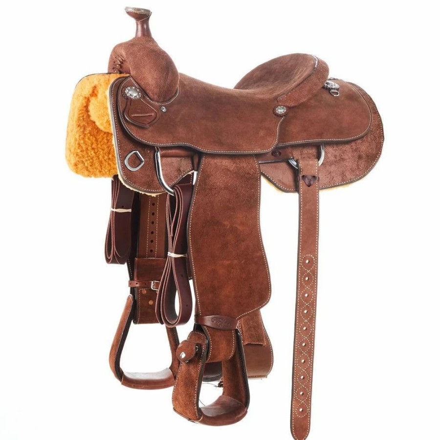 * Alamo Saddlery Chocolate Roughout Team Roper | Roping Saddles