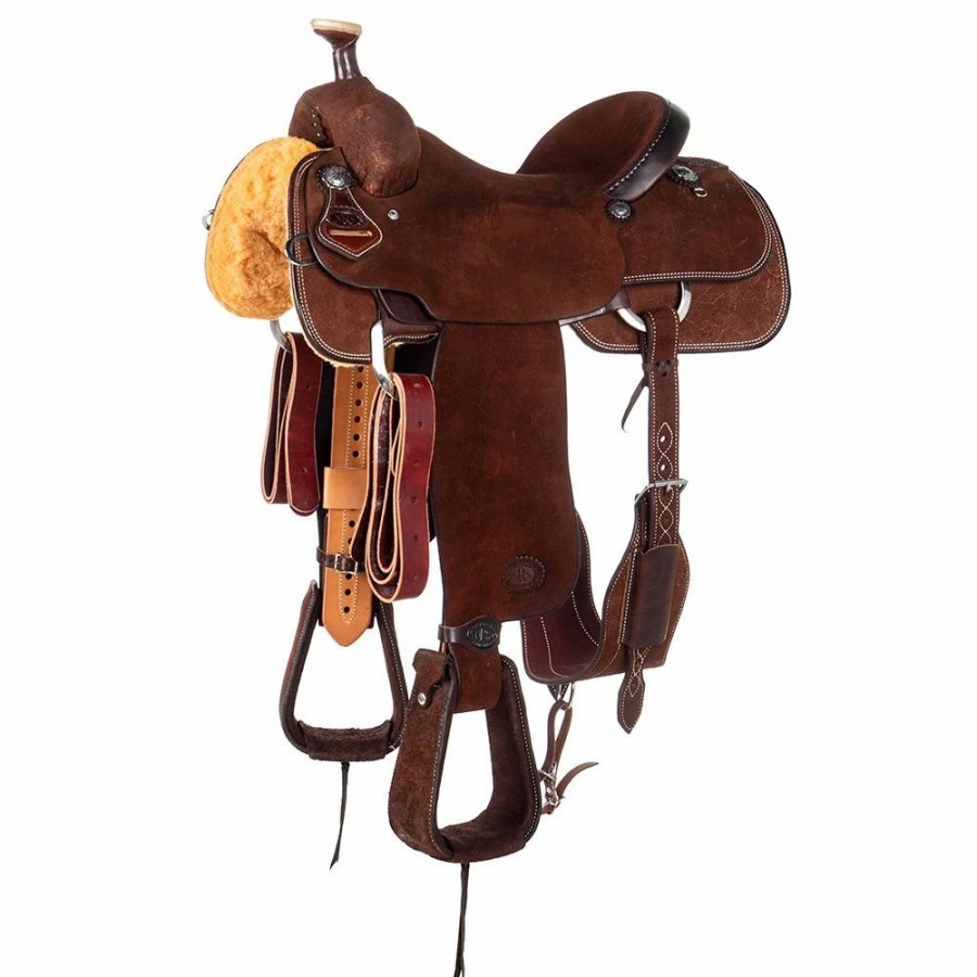 * Nrs Competitors Chocolate Roughout Team Roping Saddle | Roping Saddles