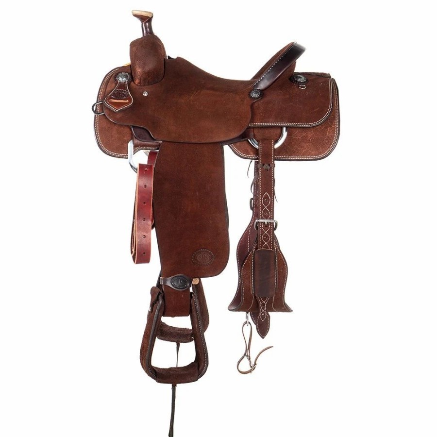 * Nrs Competitors Chocolate Roughout Team Roping Saddle | Roping Saddles